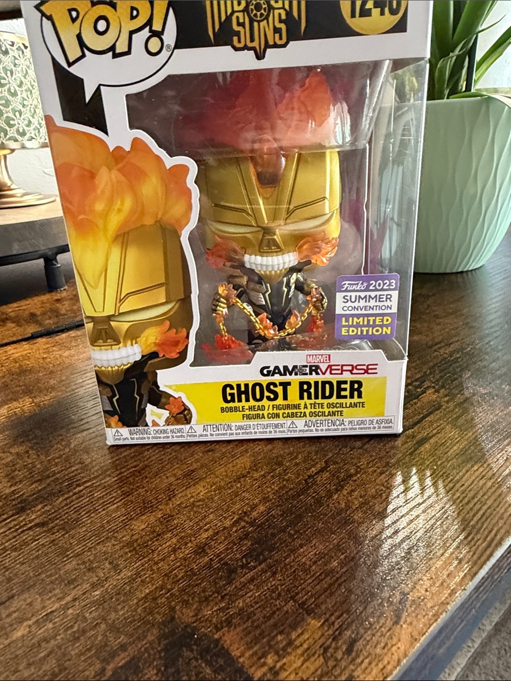 Funko Ghost Rider Pop! Metallic Gold with Orange Flame Effects